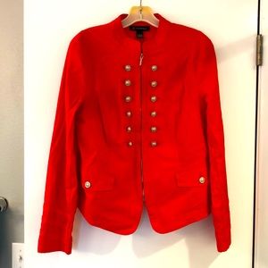 INC red/orange zipper jacket